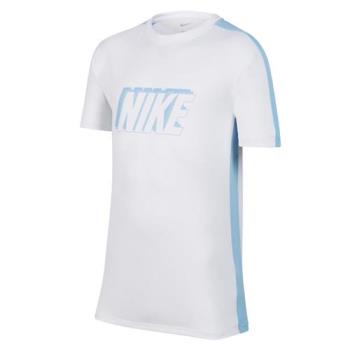 Nike 短袖上衣 童裝 女裝 排汗 足球 白藍【運動世界】FN8278-100