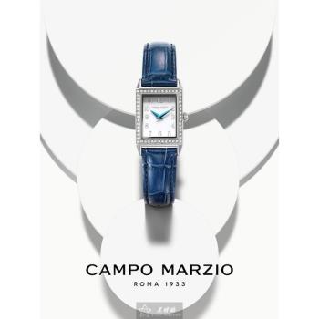 CampoMarzio 凱博馬爾茲女錶 22mm, 26mm 玫瑰金方形精鋼錶殼 貝母簡約, 中二針顯示, 貝母錶面款 CMW0009
