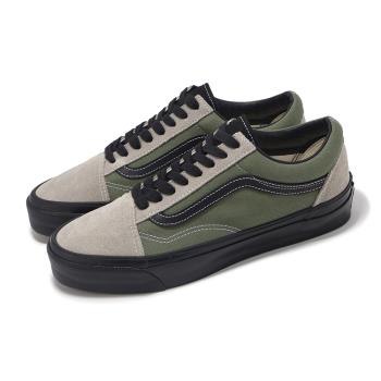 Vans 休閒鞋 Old Skool 36 男鞋 米白 綠 Premium 麂皮 經典 鬆餅格紋 板鞋 VN000CQDCL3