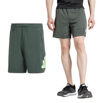 Adidas TR-ES Logo Sho 男款 綠色 運動 訓練 健身 吸濕排汗 拉鍊口袋 短褲 IT5419