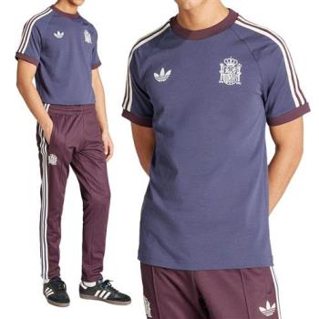 Adidas FEF OG 3S TEE 男款 紫色 圓領 修身三葉草 西班牙 印花徽章 上衣 短袖 IU2137
