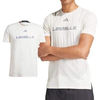 Adidas LES MILLS 男款 白色 圓領 棉質 柔軟 吸濕排汗 上衣 運動 休閒 短袖 IX7976