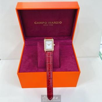 CampoMarzio 凱博馬爾茲女錶 20mm, 26mm 玫瑰金方形精鋼錶殼 白色簡約, 中二針顯示錶面款 CMW0012