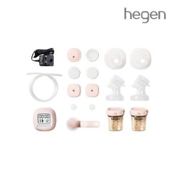 【hegen】 電動擠乳完配組 - (電動擠乳器+奶嘴慢速 (兩入組)+環蓋組-霧灰)