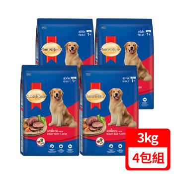 SmartHeart 慧心犬糧-成犬配方-多種口味選擇 2.6-3kg x4包(成箱出貨)