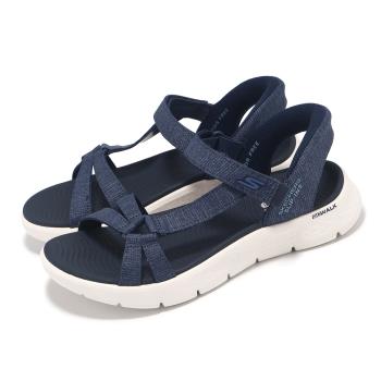 Skechers 涼鞋 Go Walk Flex Sandal-ILLUMINATE Slip-Ins 女鞋 藍白 避震 涼拖鞋 141481NVY