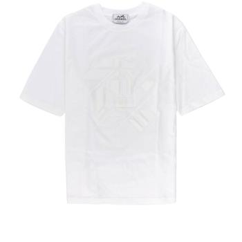 HERMES 立體拼貼3D Logo短袖上衣XS(白色) H357935HA90