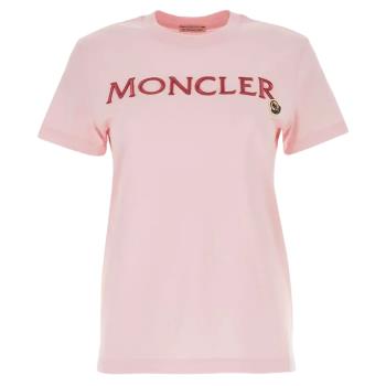 【MONCLER】女款 胸前刺繡英文名&amp;品牌LOGO 短袖T恤-粉色(XS號、S號、M號) 8C00006829HP 50B