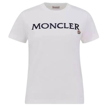 【MONCLER】女款 胸前刺繡英文名&品牌LOGO 短袖T恤-白色(XS號、S號、M號、L號) 0938C00006829HP 037