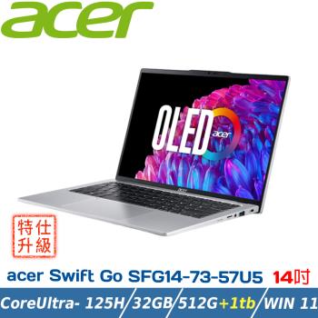 (改機升級)Acer Swift Go SFG14-73-57U5 (CU 5-125H/32GB/512GB+1TB/Win11/EVO/14)