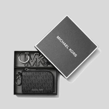 Michael Kors  MK 零錢包 Logo鑰匙圈禮盒組 黑色