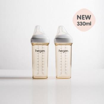 【hegen】 金色奇蹟PPSU多功能方圓型寬口奶瓶 330ml 雙瓶組