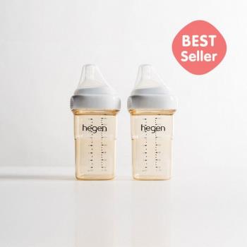 【hegen】 金色奇蹟PPSU多功能方圓型寬口奶瓶 240ml 雙瓶組