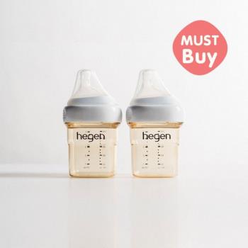 【hegen】 金色奇蹟PPSU多功能方圓型寬口奶瓶 150ml 雙瓶組
