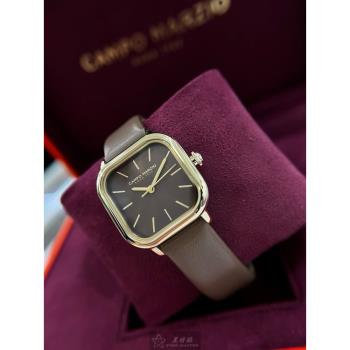 CampoMarzio 凱博馬爾茲女錶 26mm 金色方形精鋼錶殼 古銅色簡約, 中三針顯示錶面款 CMW0017