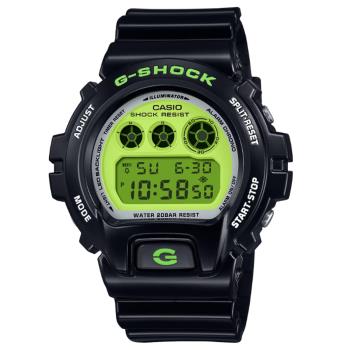 【CASIO 卡西歐】G-SHOCK 經典系列 運動電子錶 萊姆綠X黑 DW-6900RCS-1_50mm