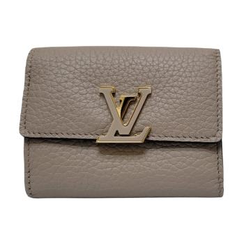 【Louis Vuitton】LV Capucines 系列 XS小牛皮三折 短夾/錢包 - 卵石色 M68747