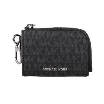 MICHAEL KORS - 金屬MK大吊飾方型卡夾/零錢包(黑灰)