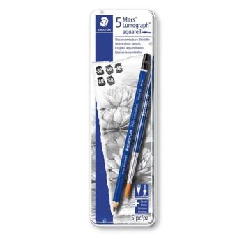 【STAEDTLER 施德樓】頂級藍桿水性鉛筆5入 MS100 A-G6