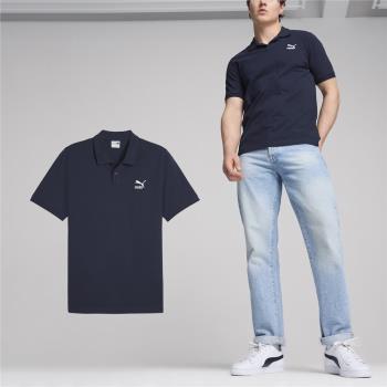 Puma 短袖 Classics Polo Shirt 男款 藍 白 純棉 POLO衫 短T 棉T 53806614