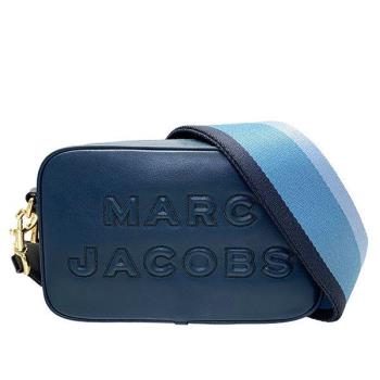 MARC JACOBS 單肩包閃光皮革標誌斜背包 M0014465 426 海軍藍色