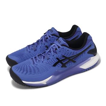 Asics 網球鞋 GEL-Resolution 9 OC 2E 男鞋 黑 藍 寬楦 法網配色 運動鞋 亞瑟士 1041A378401