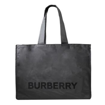 BURBERRY 8052871 品牌LOGO尼龍肩背/手提大購物包.深灰