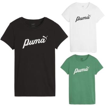 Puma 短袖上衣 女裝 手繪Logo 黑/白/綠【運動世界】67931501/67931502/67931586