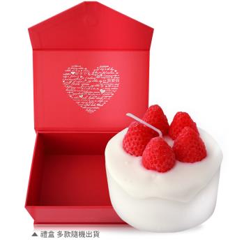 OPretty 歐沛媞 手工香氛蠟燭-四吋草莓鮮奶油蛋糕(12X12X12cm)附精美禮盒