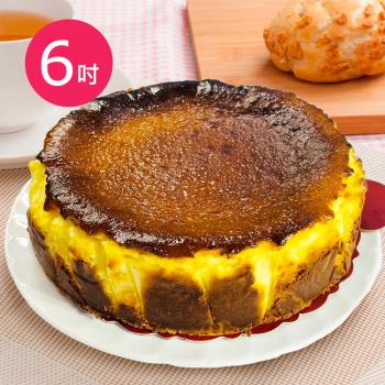 樂活e棧-母親節造型蛋糕-濃心焦香巴斯克蛋糕6吋x1顆(生日快樂 蛋糕 手作)