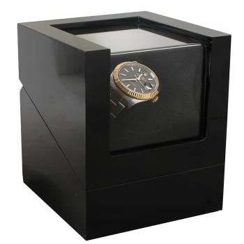 【Winders365】 鋼琴烤漆自動上鍊機/搖錶器/手錶上鍊盒/機械錶盒(單只腕錶-黑色)