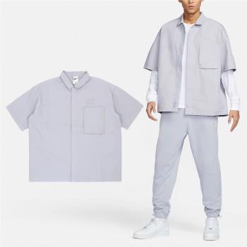Nike 襯衫 NSW Air 男款 紫 水洗 做舊 純棉 寬鬆 短袖上衣 DX7869-012