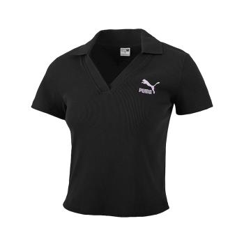 Puma 短袖 Logo Polo Shirts 女款 黑 紫 合身 Polo衫 王淨同款 62686301