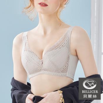 【貝麗絲】台灣製大罩杯隱形拉提側片機能型鋼圈內衣(杏色_EFGH罩杯)