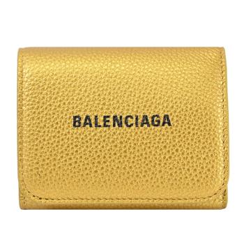 BALENCIAGA 巴黎世家 655622 品牌LOGO三折零錢短夾.金