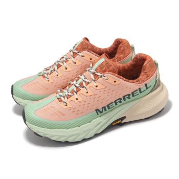 Merrell 越野跑鞋 Agility Peak 5 女鞋 粉 綠 回彈 抓地 越野 運動鞋 ML068168