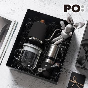 【PO:Selected】丹麥手沖咖啡三件禮盒組2.0(咖啡壺-2色/玻璃杯350ml-4色/不銹鋼磨芯咖啡磨2.0)