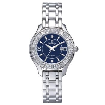 【Olympia Star 奧林比亞之星】 優雅星輝真鑽時尚腕錶 (28051DLS) 藍面