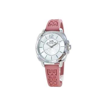 COACH 經典LOGO時尚矽膠腕錶手錶 粉色