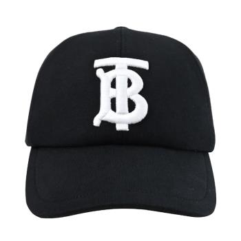 BURBERRY 8038141 經典TB電繡LOGO棉質棒球帽/遮陽帽.黑