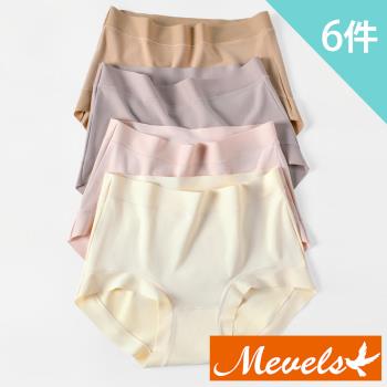 Mevels瑪薇絲-6件組 磨毛絲絨保暖中高腰內褲/舒適/親膚/女內褲(L/XL)