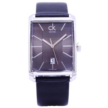 CK 簡約風潮優質時尚皮革腕錶-黑-K2M21107