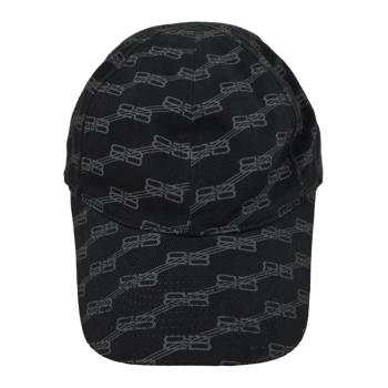 BALENCIAGA 巴黎世家 704104 品牌滿版LOGO棉質棒球帽.黑