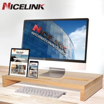 NICELINK 耐司林克 實木螢幕架(SF-WA 增高架/鍵盤收納/螢幕座/天然原木)
