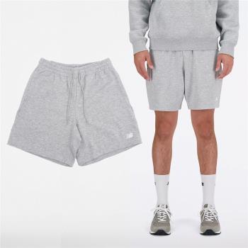 New Balance 短褲 Sport Essentials French Terry 男款 灰 白 7吋 寬鬆 褲子 MS41520AG