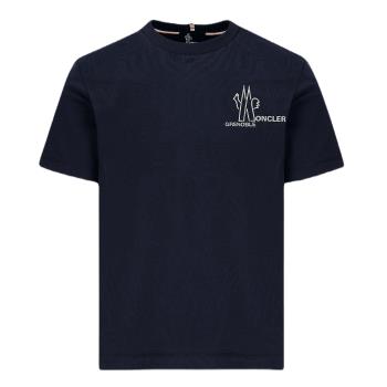 【MONCLER】春夏新款 男款 胸前品牌LOGO 短袖T恤-深藍色 (S號、M號) M8C0000283927 773