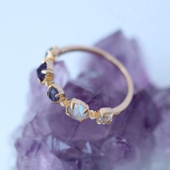 ANGEL 紫晶多寶石輕奢浪漫彩色戒指(金色尺寸可選)