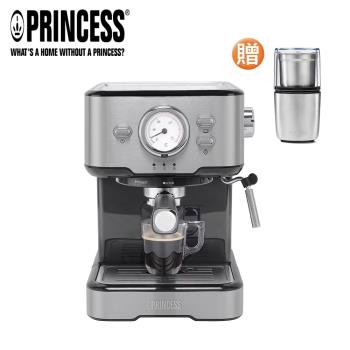【送磨豆機】PRINCESS荷蘭公主不鏽鋼義式濃縮咖啡機249416
