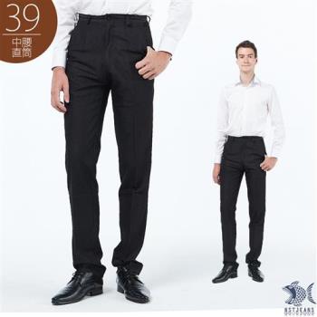 【KDLK紳士男褲】黑色巴比倫 彈性x冰涼纖維 斜口袋休閒長褲(中腰) 390(2030)
