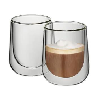《KELA》Fontana雙層玻璃杯2入(180ml) | 水杯 茶杯 咖啡杯 卡布奇諾杯